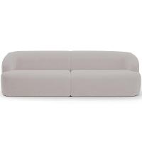 Sofá 3 Lugares Curvo Orgânico Living 250cm Barolo L06 Veludo Grafite - 5