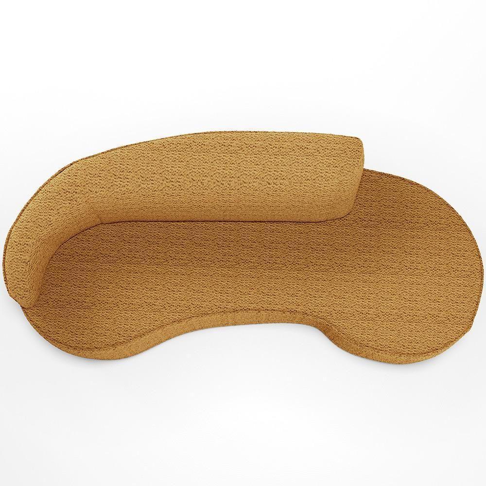 Sofá 4 Lugares Curvo Living Firenze Esquerdo D02 Prime Bouclê Mostarda 260cm Pb-03 - 5