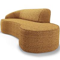 Sofá 4 Lugares Curvo Living Firenze Esquerdo D02 Prime Bouclê Mostarda 260cm Pb-03 - 3