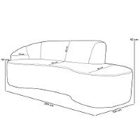 Sofá 4 Lugares Curvo Living Firenze Esquerdo D02 Prime Bouclê Mostarda 260cm Pb-03