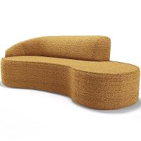 Sofá 4 Lugares Curvo Living Firenze Esquerdo D02 Prime Bouclê Mostarda 260cm Pb-03 - 6