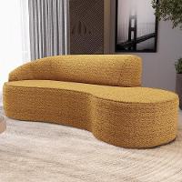 Sofá 4 Lugares Curvo Living Firenze Esquerdo D02 Prime Bouclê Mostarda 260cm Pb-03 - 7
