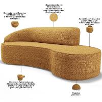 Sofá 4 Lugares Curvo Living Firenze Esquerdo D02 Prime Bouclê Mostarda 260cm Pb-03 - 8