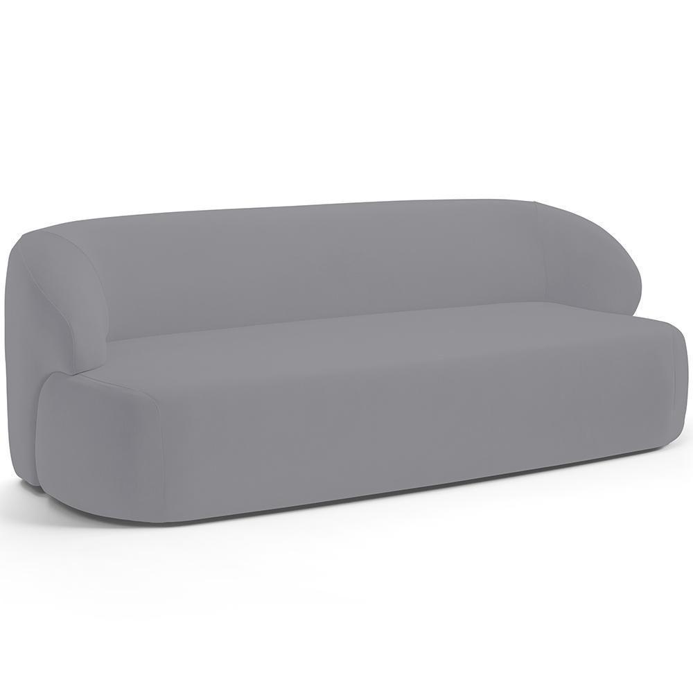 Sofá 2 Lugares Curvo Orgânico Living 150cm Barolo L06 Veludo Cinza - 1