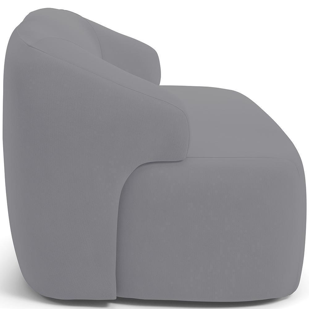 Sofá 2 Lugares Curvo Orgânico Living 150cm Barolo L06 Veludo Cinza - 2