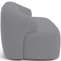 Sofá 2 Lugares Curvo Orgânico Living 150cm Barolo L06 Veludo Cinza - 2