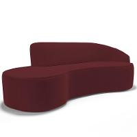 Sofá 3 Lugares Curvo Living Firenze Direito D02 Veludo Marsala 210cm C-278 - Lyam - 1