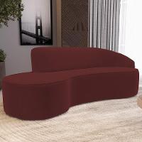 Sofá 3 Lugares Curvo Living Firenze Direito D02 Veludo Marsala 210cm C-278 - Lyam - 7