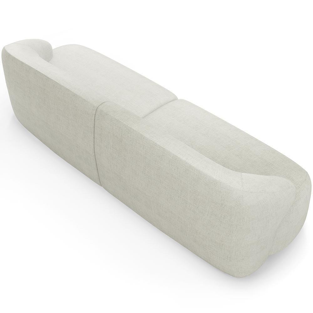 Sofá 4 Lugares Curvo Orgânico Com 02 Poltronas Living 280cm Barolo L06 Linho Cru - 5