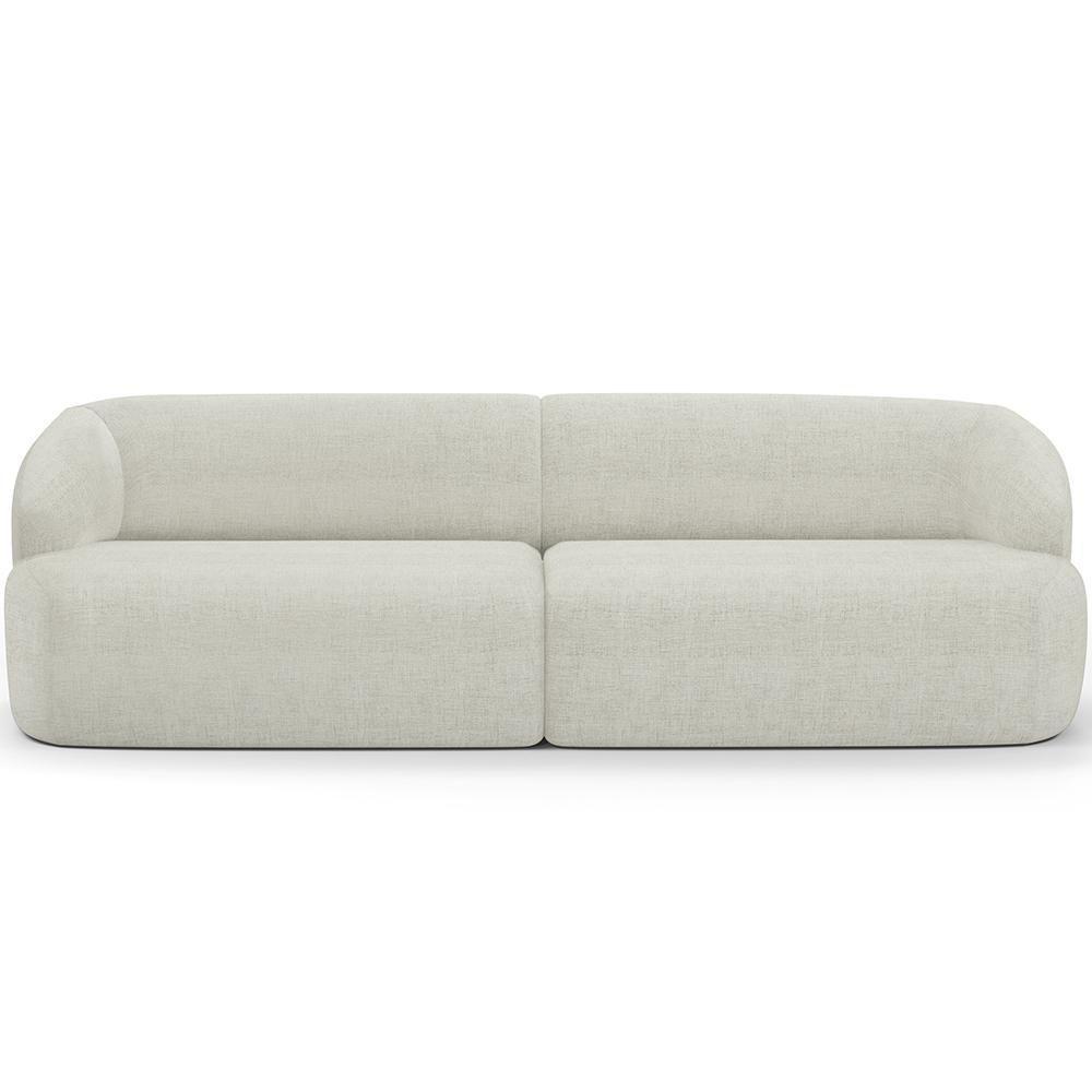 Sofá 4 Lugares Curvo Orgânico Com 02 Poltronas Living 280cm Barolo L06 Linho Cru - 7