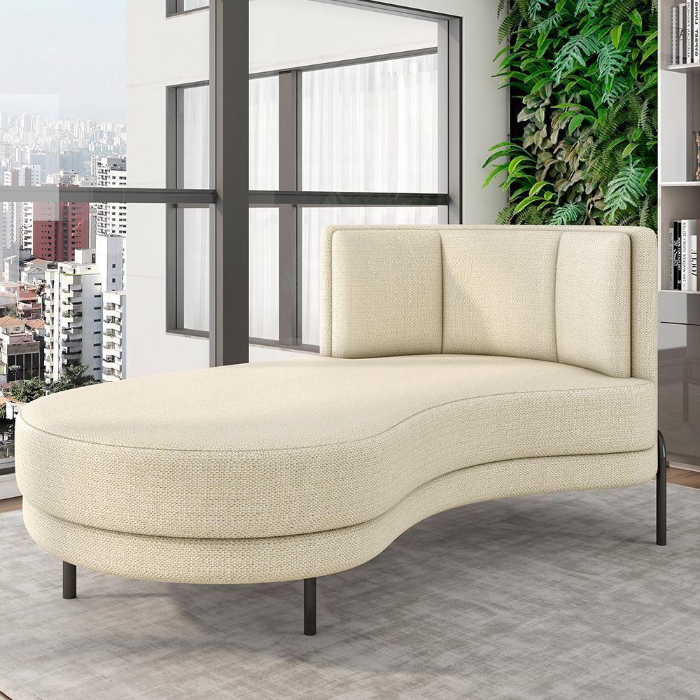 Sofá Chaise Longue Living Lucca Esquerdo D02 Linho Creme D-463 - 6