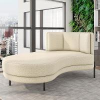 Sofá Chaise Longue Living Lucca Esquerdo D02 Linho Creme D-463 - 6