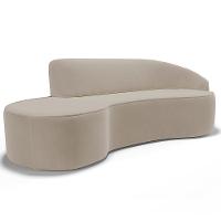 Sofá 3 Lugares Curvo Living Firenze Direito D02 Veludo Champagne 180cm C-68 - Lyam - 1