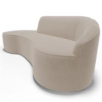 Sofá 3 Lugares Curvo Living Firenze Direito D02 Veludo Champagne 180cm C-68 - Lyam