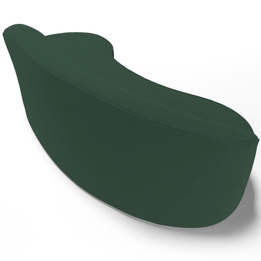 Sofá 4 Lugares Curvo Living Firenze Direito D02 Veludo Verde Musgo 280cm C-303 - Lyam - 5