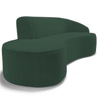 Sofá 4 Lugares Curvo Living Firenze Direito D02 Veludo Verde Musgo 280cm C-303 - Lyam - 2