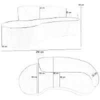 Sofá 4 Lugares Curvo Living Firenze Direito D02 Veludo Verde Musgo 280cm C-303 - Lyam - 8