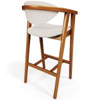 Kit 02 Banquetas Alta Para Cozinha Bancada Bar Sala De Jantar Fixa Cecília L02 Linho Cru