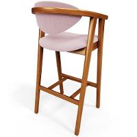 Kit 05 Banquetas Alta Para Cozinha Bancada Bar Sala De Jantar Fixa Cecília L02 Bouclê Rosê