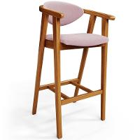 Kit 05 Banquetas Alta Para Cozinha Bancada Bar Sala De Jantar Fixa Cecília L02 Bouclê Rosê - 5