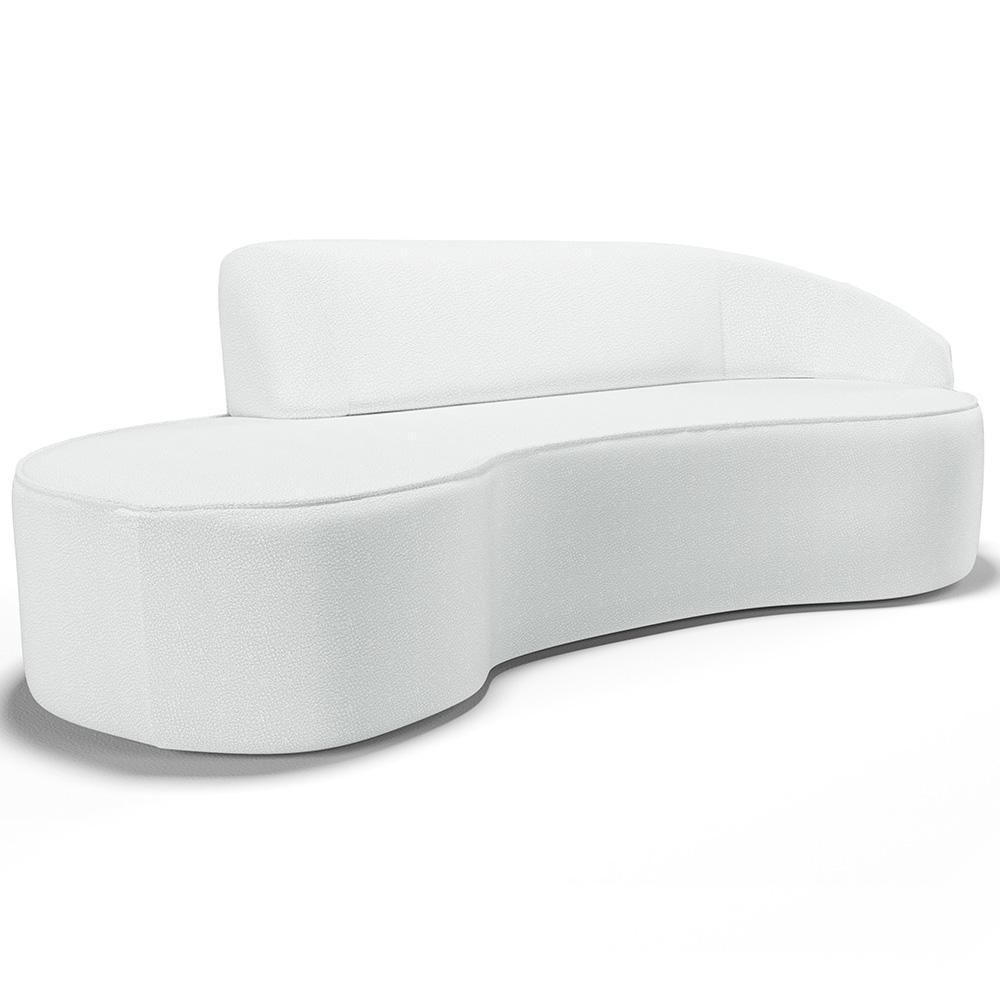 Sofá 5 Lugares Curvo Living Firenze Direito D02 Corano Branco 300cm C-12 - Lyam - 1