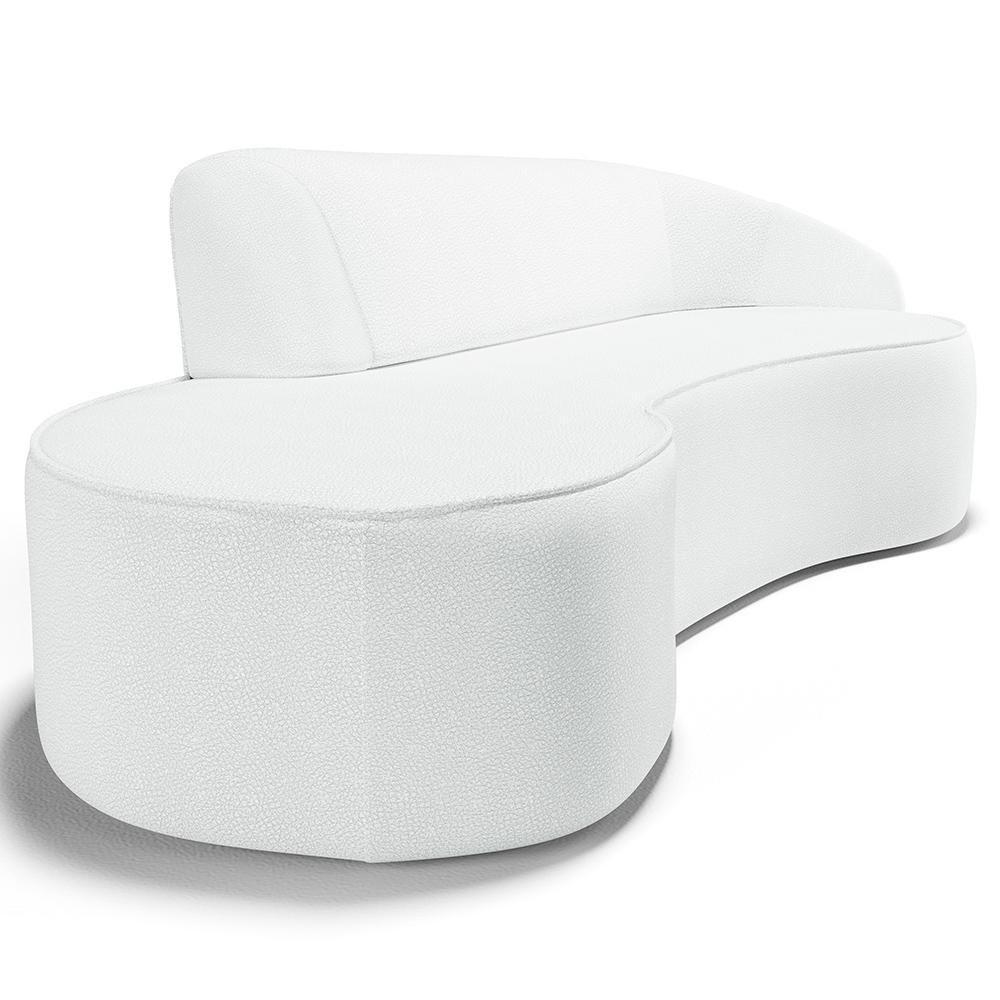 Sofá 5 Lugares Curvo Living Firenze Direito D02 Corano Branco 300cm C-12 - Lyam - 4