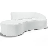 Sofá 5 Lugares Curvo Living Firenze Direito D02 Corano Branco 300cm C-12 - Lyam - 1