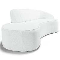 Sofá 5 Lugares Curvo Living Firenze Direito D02 Corano Branco 300cm C-12 - Lyam