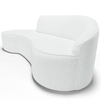 Sofá 5 Lugares Curvo Living Firenze Direito D02 Corano Branco 300cm C-12 - Lyam - 5