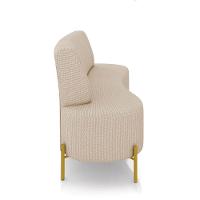 Sofá 2 Lugares Living 135cm Pé Ferro Dourado Maraú Linho K01 - D\'rossi Cor Bege - 2