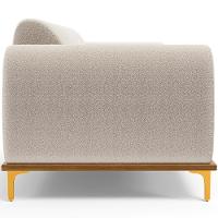 Sofá 4 Lugares Kiev 260cm D02 Base Castanho Pés D'ouro Bouclê Creme B-54 - 6