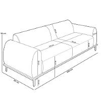 Sofá 4 Lugares Kiev 260cm D02 Base Castanho Pés D'ouro Bouclê Creme B-54 - 7