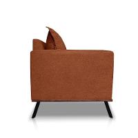 Sofá Living 3 Lugares Com Pés De Ferro Almofadas Soltas 220cm Saiph Bouclê Terracota - 2