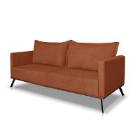 Sofá Living 3 Lugares Com Pés De Ferro Almofadas Soltas 220cm Saiph Bouclê Terracota - 3