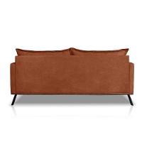 Sofá Living 3 Lugares Com Pés De Ferro Almofadas Soltas 220cm Saiph Bouclê Terracota
