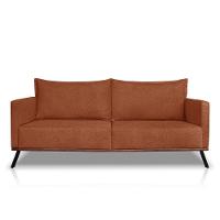 Sofá Living 3 Lugares Com Pés De Ferro Almofadas Soltas 220cm Saiph Bouclê Terracota - 6