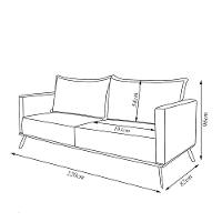 Sofá Living 3 Lugares Com Pés De Ferro Almofadas Soltas 220cm Saiph Bouclê Terracota - 7