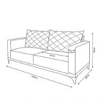 Sofá Living 2 Lugares Com Pés De Ferro Almofadas Soltas 160cm Neso Bouclê Off White - 3