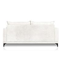 Sofá Living 2 Lugares Com Pés De Ferro Almofadas Soltas 160cm Neso Bouclê Off White - 6