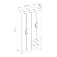 Guarda Roupa Solteiro Nt6010 4 Portas E 2 Gavetas Com Pés Freijo Trend Com Off White - 2