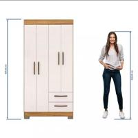 Guarda Roupa Solteiro Nt6010 4 Portas E 2 Gavetas Com Pés Freijo Trend Com Off White - 3