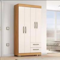 Guarda Roupa Solteiro Nt6010 4 Portas E 2 Gavetas Com Pés Freijo Trend Com Off White - 4