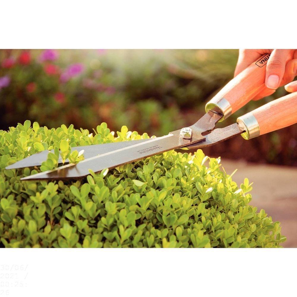 Tesoura Para Cerca-viva/grama Tramontina Com Lâmina Metálica E Cabo De Madeira Tramontina - 3