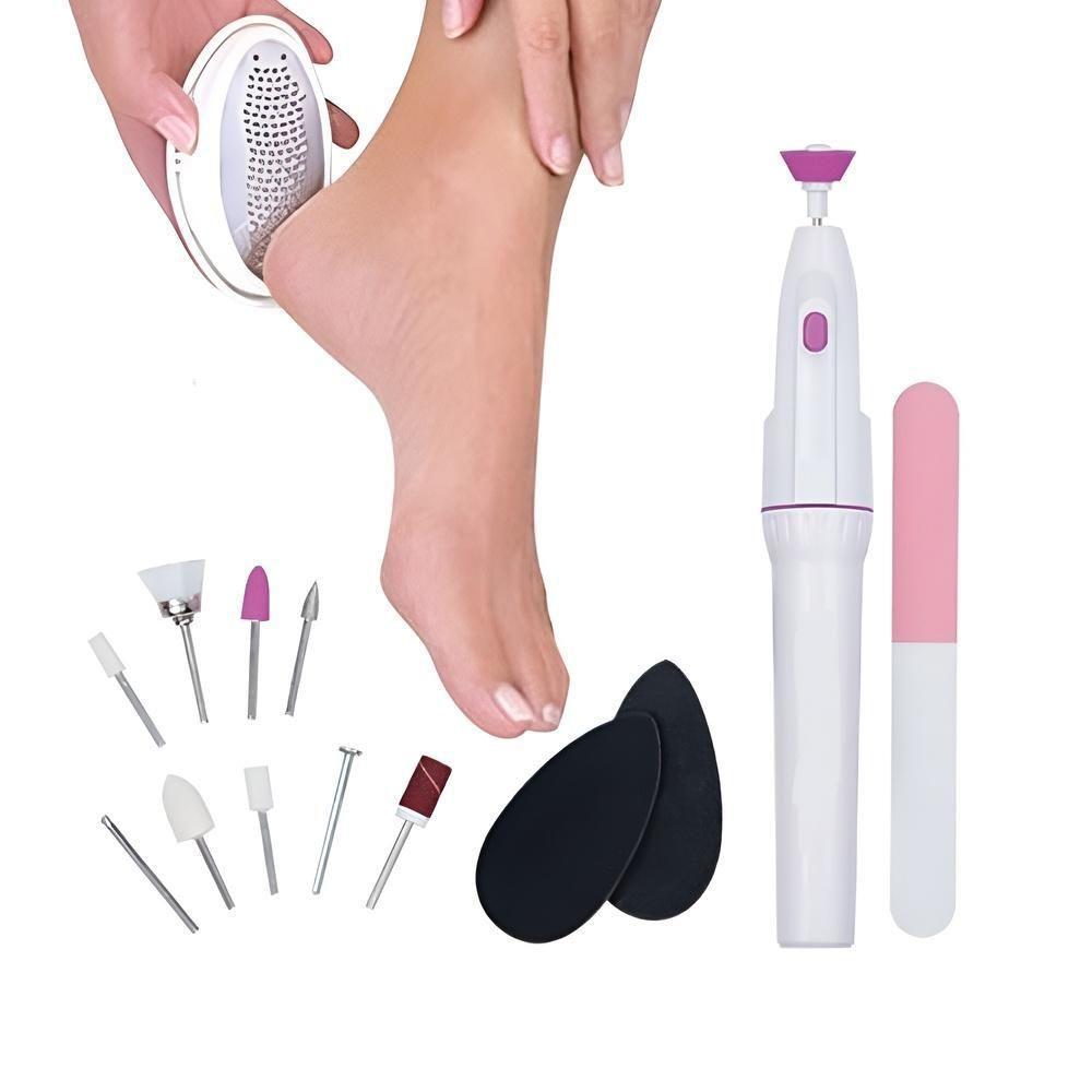 Kit Para Pedicure Manicure Removedor De Calos Completo Com Polidor De Unhas Lixador Esfoliador E Rachaduras - 5