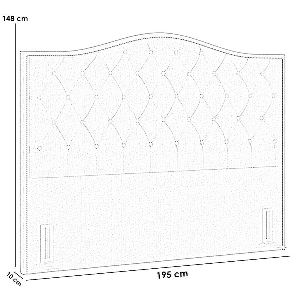Cabeceira Cama Box Casal King 195 Cm P05 Grécia Linho Cinza Escuro - Lyam Decor - 3