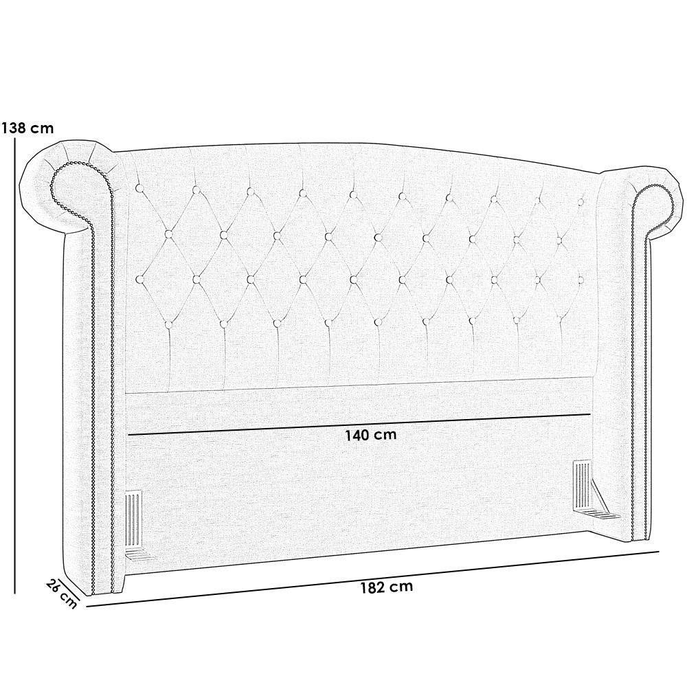Cabeceira Cama Box Casal Com Tachas 140 Cm Sofia P05 Linho Creme - Lyam Decor - 3