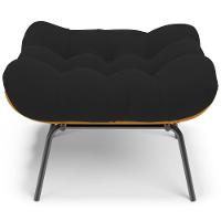 Puff Decorativo Sala De Estar Costela L02 Suede Preto - Lyam Decor - 5