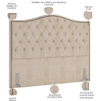 Cabeceira Cama Box Casal King 195 Cm P05 Grécia Linho Creme - Lyam Decor - 2