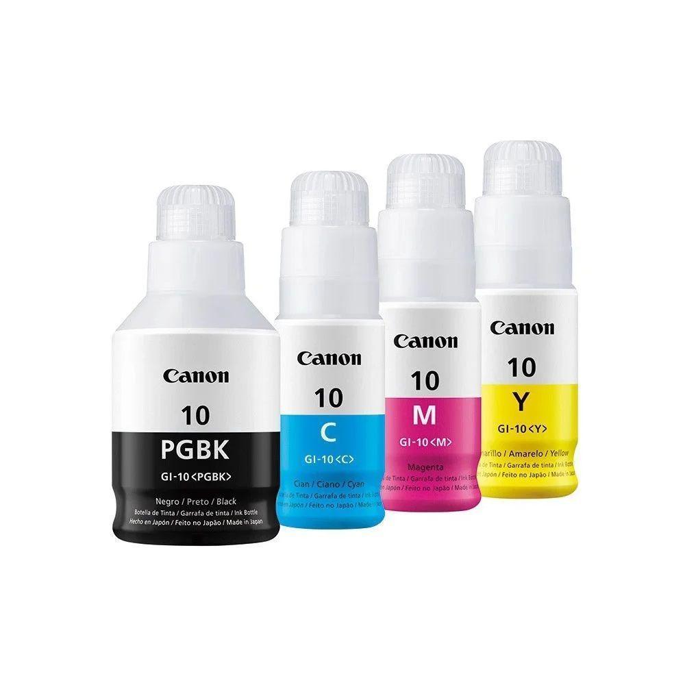 Kit 4 Garrafas De Tinta Original Canon Gi-10 Gi10 G10 G6010 G5010 - 1