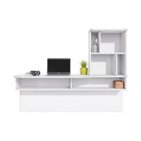 Escrivaninha Com Estante 3 Prateleiras Branco Fosco Tauari - 9